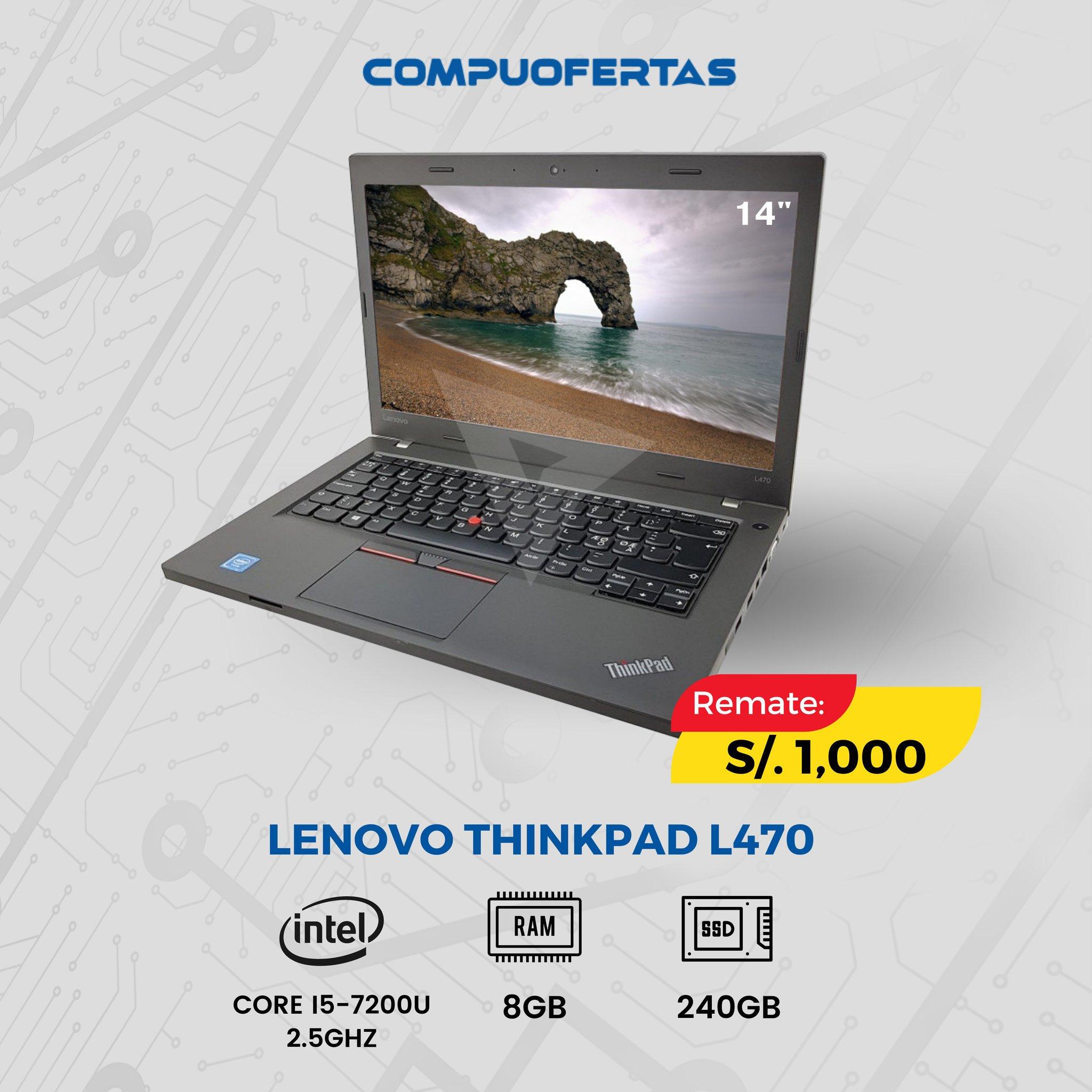 Lenovo Thinkpad L470 | Core i5 | RAM 8GB | REMATE S/. 1000