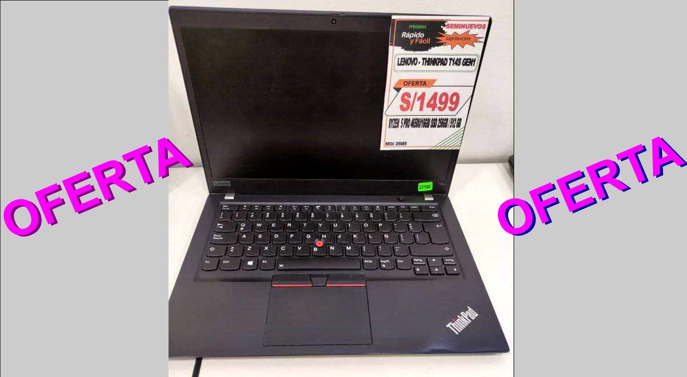 Lenovo ThinkPad 14″ Ryzen 5 Pro RAM 8 GB Precio : 1499 soles